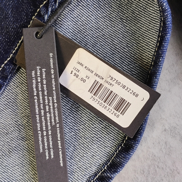 Blank NYC Shotcaller Shirt Womens XS Dark Denim Pearl Snap Button Western Street - Picture 11 of 13